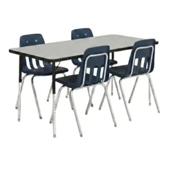 Activity Table and Chair Package - 4000 Series Activity Table & Four 9000 Series Stack Chairs (18'' H - 5th-Adult)