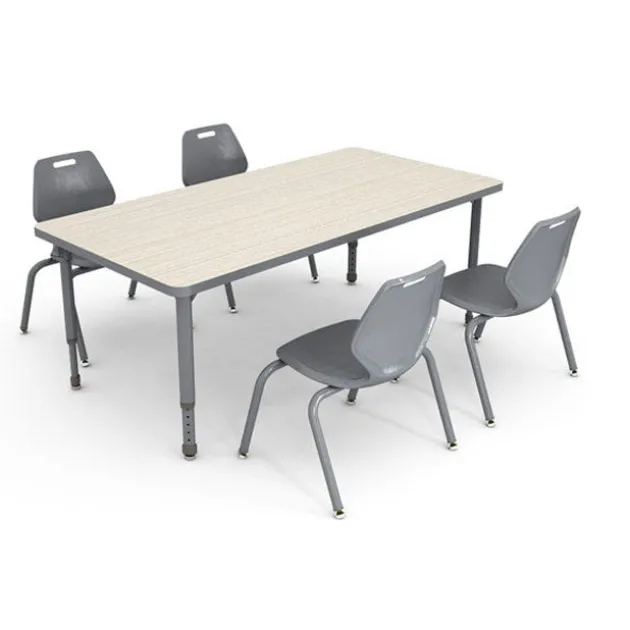 A&D Activity Table (60" x 30" Rectangle) with 4 Ready Stack Chairs (14" H)