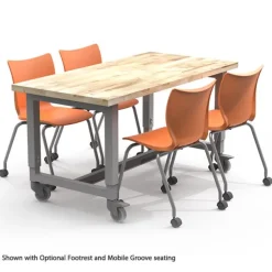 Adjustable Butcher Block Top Planner Studio Table (60'' W x 30'' D x 29''-40'' H)