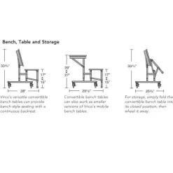 Adjustable Convertible Bench Table (8' L)