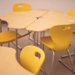 Adjustable Hard Plastic Tri-Cornered Desks
