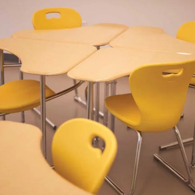 Adjustable Hard Plastic Tri-Cornered Desks