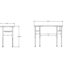 Adjustable-Height ADA-Compliant Octagon Student Desk with Laminate Top - 27