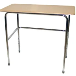 Adjustable-Height ADA-Compliant Student Desk with Hard Plastic Top - 27"-34"H