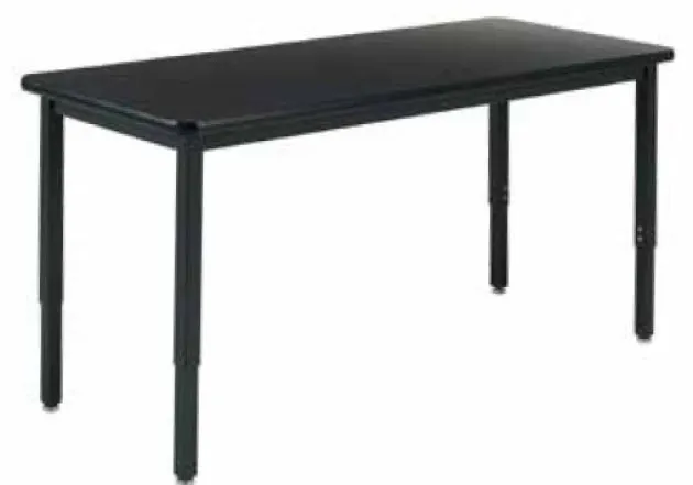 Adjustable Height ChemGuard Top Metal Frame Science Table (24'' D X 60'' W)