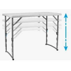 Adjustable Height Fold In Half Plastic Folding Table - 24