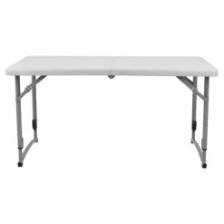 Adjustable Height Fold In Half Plastic Folding Table - 24