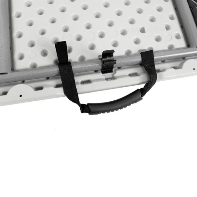 Adjustable Height Fold In Half Plastic Folding Table - 24"D x 48"L x 22"-35"H
