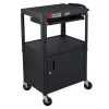 Adjustable Height Metal Cart w/ Cabinet & Keyboard