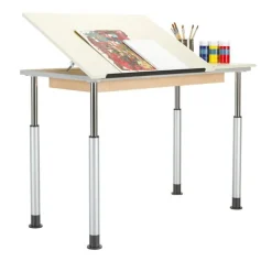 Adjustable-Height Split-Top Drafting Tables