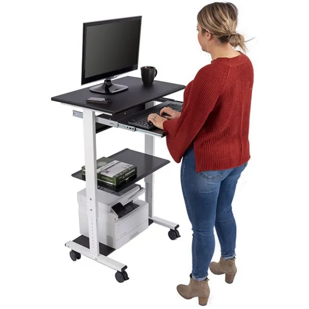 Adjustable 3-Shelf Stand Up Workstation