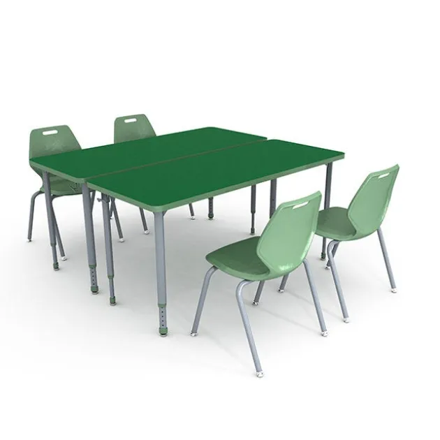 A&D Student Desks (24" x 60" Rectangle) with 4 Ready Stack Chairs (14" H)