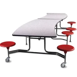 Afton Series ADA Cafeteria Tables w/8 Round Stools