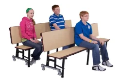 All-in-One Mobile Cafeteria Convertible Bench Tables