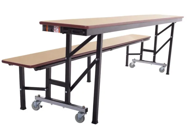 All-in-One Mobile Cafeteria Convertible Bench Tables
