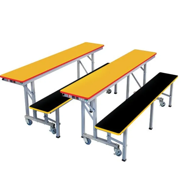 All-in-One Mobile Cafeteria Convertible Bench Tables