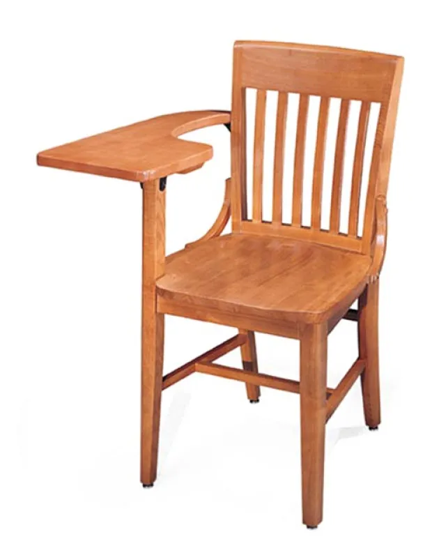 Americana Solid Oak Tablet Arm Chair