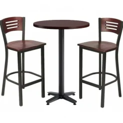 Arched Base Bar Height Cafe Table with Two BR3315B Barstools by KFI