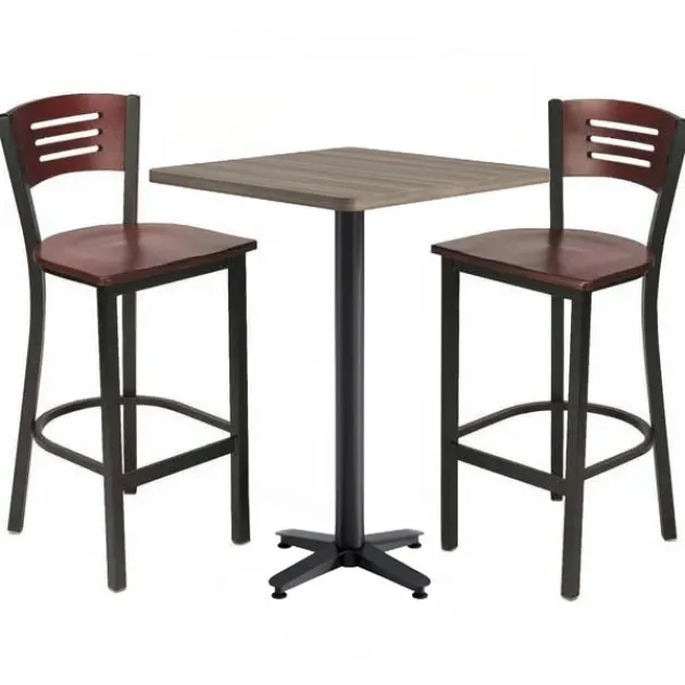 Arched Base Bar Height Cafe Table with Two BR3315B Barstools by KFI