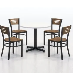 Arched Base Cafe Table with Four 3315B Cafe Chairs by KFI