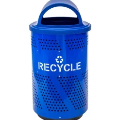 Arena 51-Gallon Outdoor Recycling Receptacle w/ Blue Gloss Finish