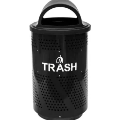 Arena 51-Gallon Outdoor Trash Receptacle w/ Black Gloss Finish