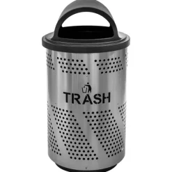 Arena 51-Gallon Outdoor Trash Receptacle w/ Stainless Steel Finish