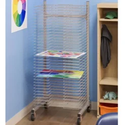 Art Drying Rack w/ 35 Trays & Casters