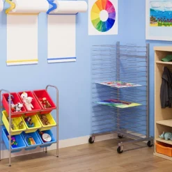 Art Drying Rack w/ 35 Trays & Casters