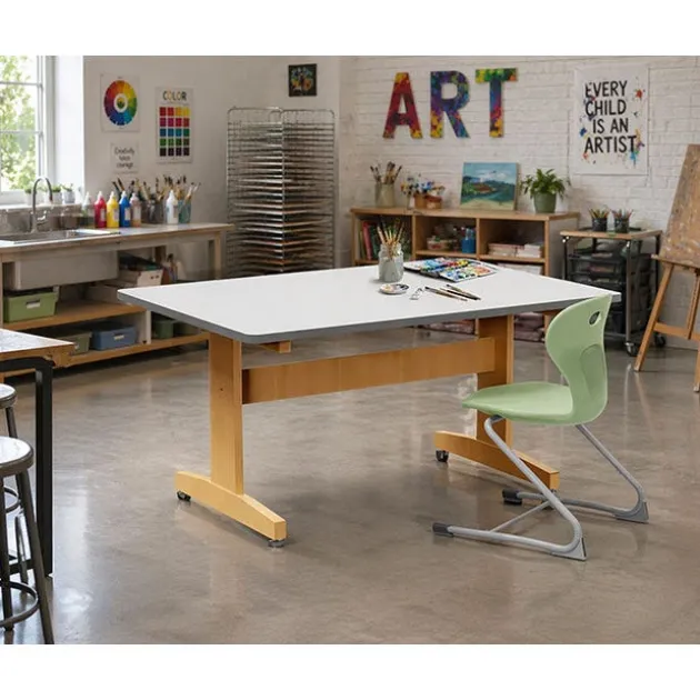 Artisan Wood Art Tables with Laminate Tops