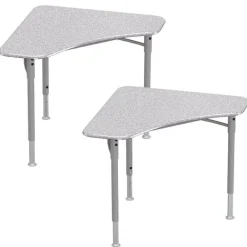 Astute Flex Boomerang Hard Plastic Collaborative Student Desks, 2-Pack