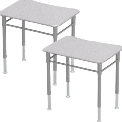 Astute Flex Rectangle Hard Plastic Student Desk 2-Pack