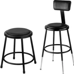 Black Padded Science Lab Stools