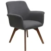 Bolster Collection Mid Back Guest Chair w/ Wood Leg Base