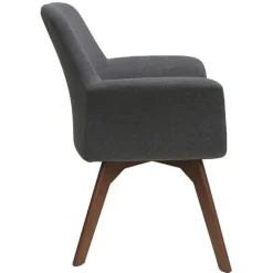 Bolster Collection Mid Back Guest Chair w/ Wood Leg Base
