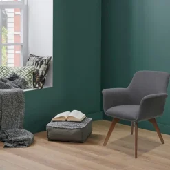 Bolster Collection Mid Back Guest Chair w/ Wood Leg Base