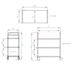 Booktruck (3 Flat Shelves)