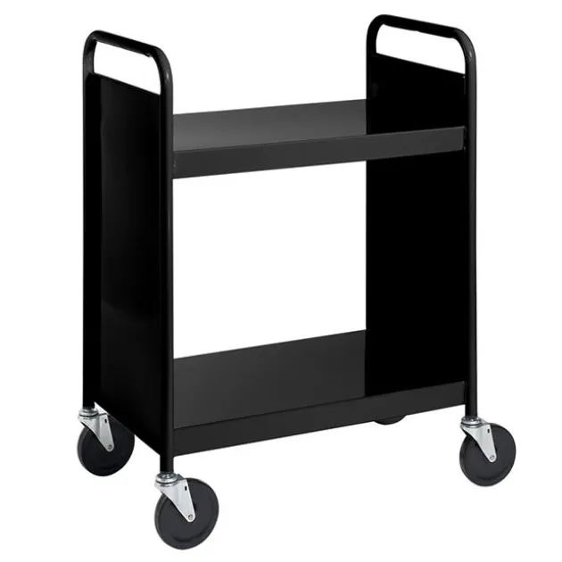 Book Truck w/ 3 Flat Top Shelves - 38"H