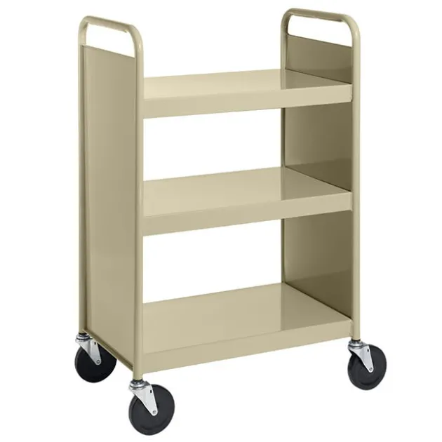 Book Truck w/ 3 Flat Top Shelves - 43"H