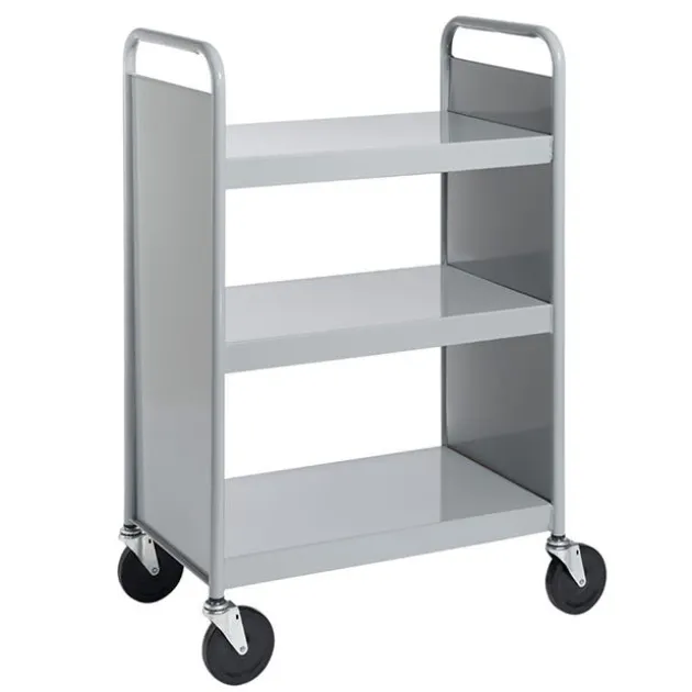Book Truck w/ 3 Flat Top Shelves - 43"H