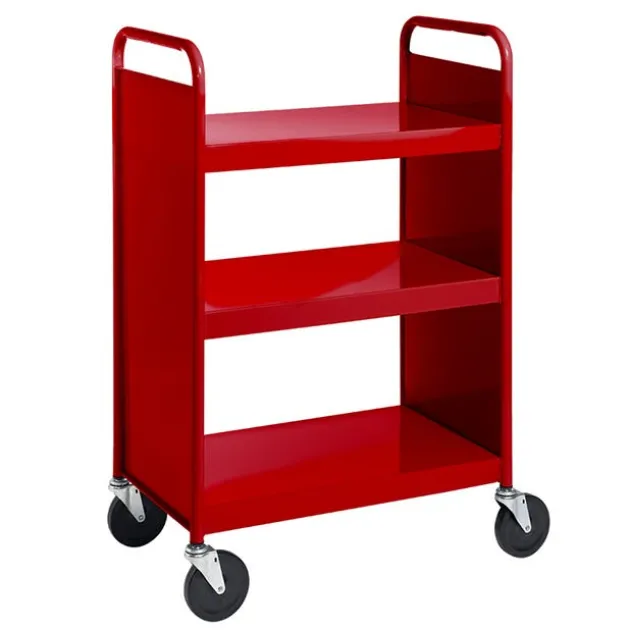 Book Truck w/ 3 Flat Top Shelves - 43"H