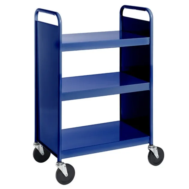Book Truck w/ 3 Flat Top Shelves - 43"H