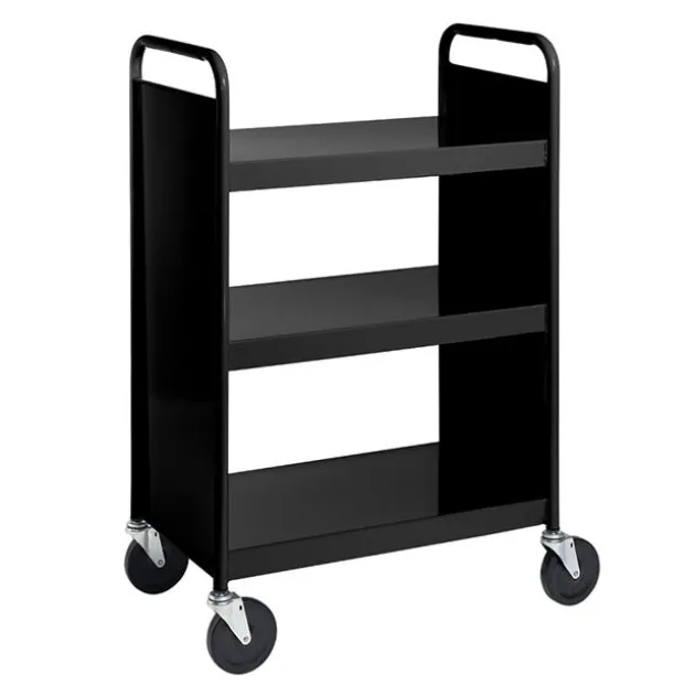 Book Truck w/ 3 Flat Top Shelves - 43"H