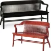 Boston Oak Benches with Curved Backs by Community