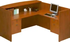 Bowfront Desk Workstation with Reception Counter