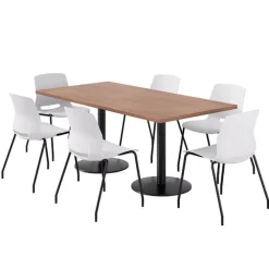 Cafe Table with Six Lola Armless Chairs - 36'' X 72'' Rectangle