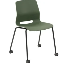 Cafe Table with Six Lola Armless Chairs w/ Casters- 36'' X 72'' Rectangle