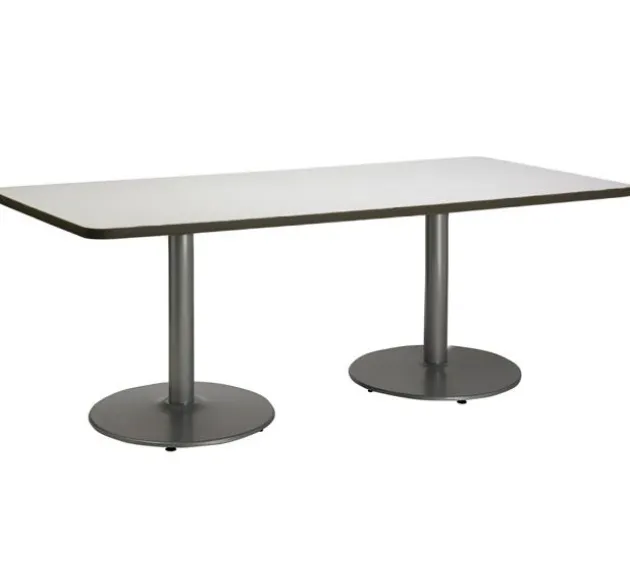 Cafe Table with Six Lola Armless Chairs w/ Casters- 36'' X 72'' Rectangle