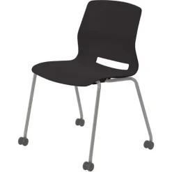 Cafe Table with Six Lola Armless Chairs w/ Casters- 36'' X 72'' Rectangle