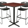 Cain Barstool Height Table and Two Zeng Stools by Regency
